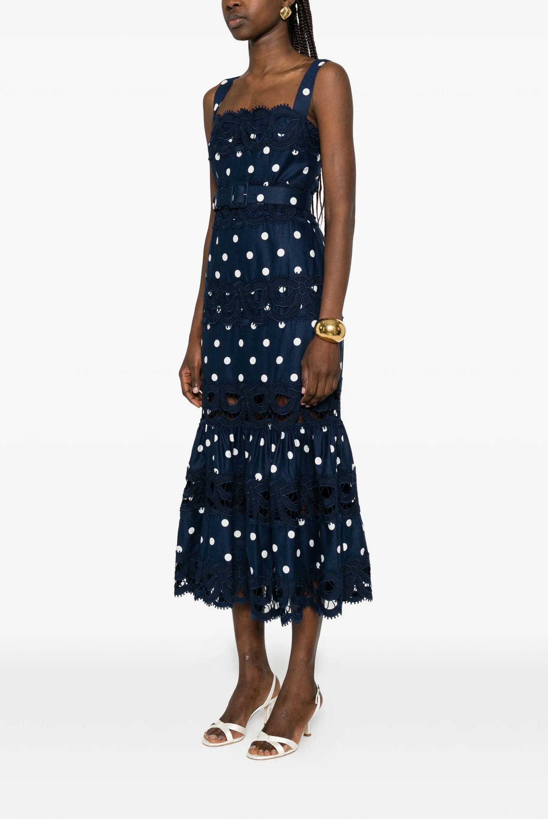 VESTIDO MIDI CON LUNARES