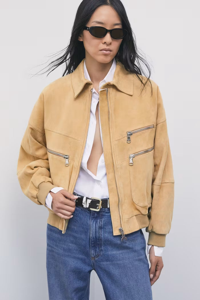 CHAQUETA PIEL CREMALLERAS
