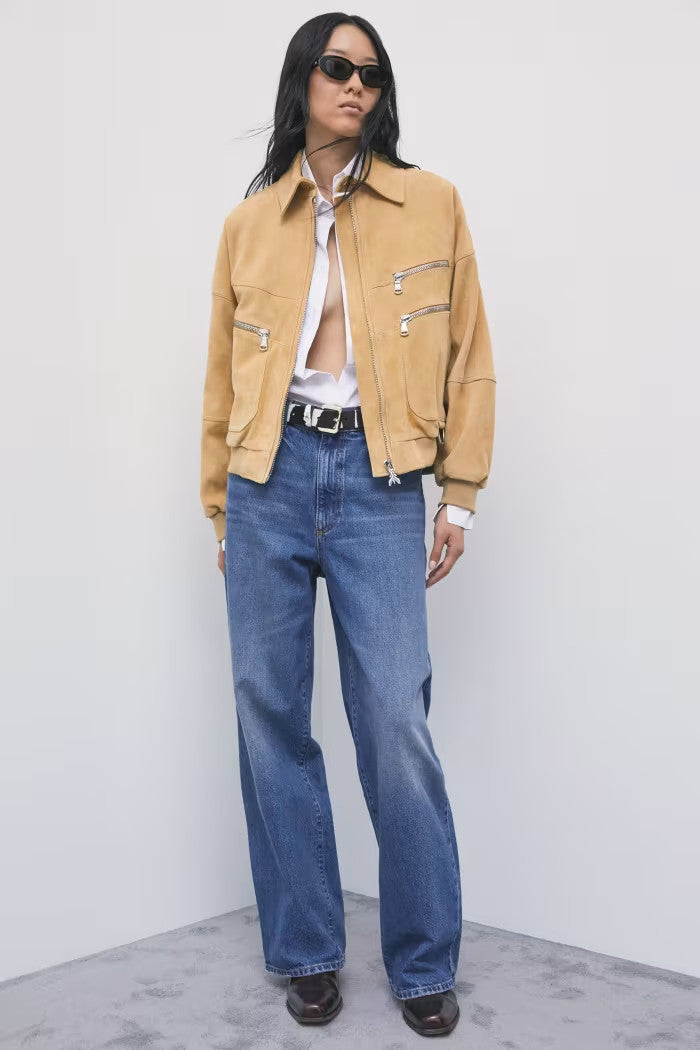 CHAQUETA PIEL CREMALLERAS