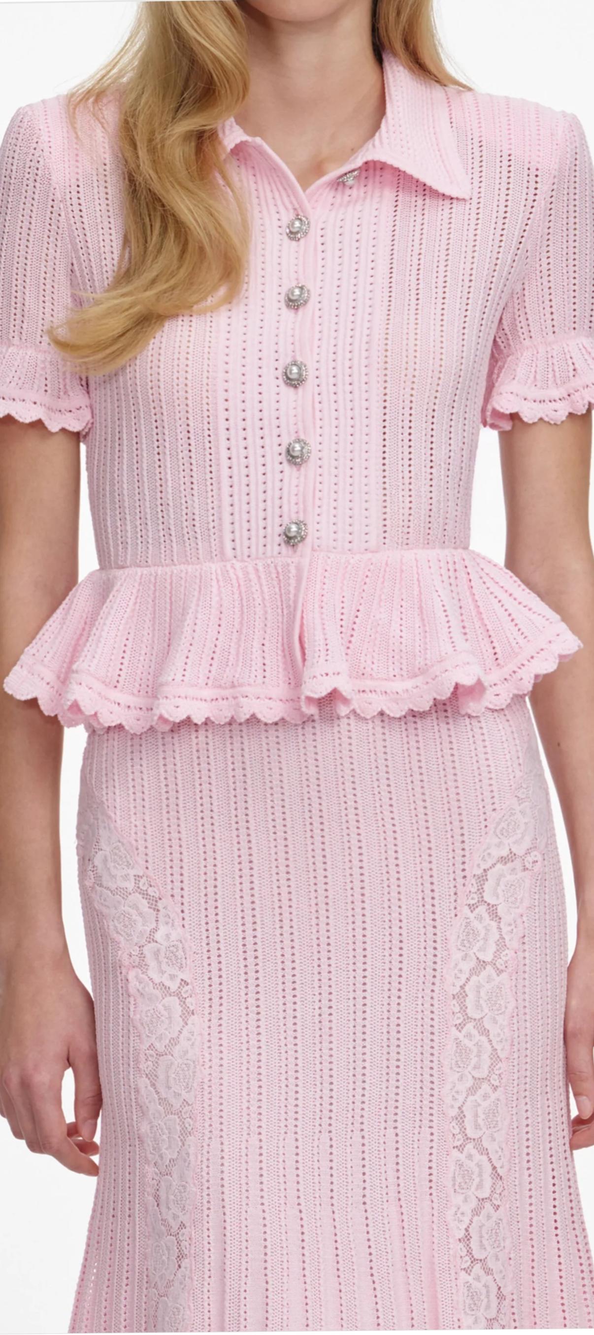 VESTIDO PUNTO CALADO & PEPLUM