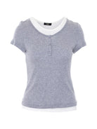 CAMISETA C/BOTÓN DOBLE