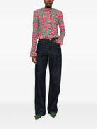 CHAQUETA CHECK FRAYED KNIT