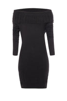 VESTIDO PUNTO PERLAS CUELLO