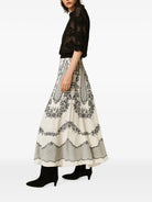 FALDA MIDI FLORES LUNARES