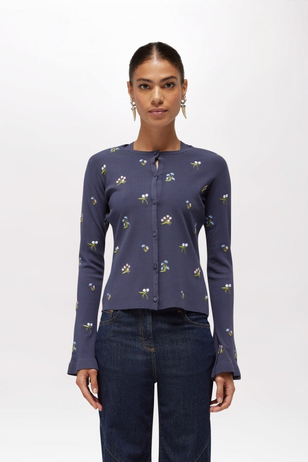CONJUNTO FLORES CON VOLANTES MANGA
