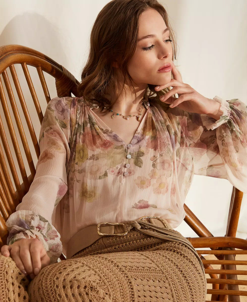 BLUSA FLORES PLISADA