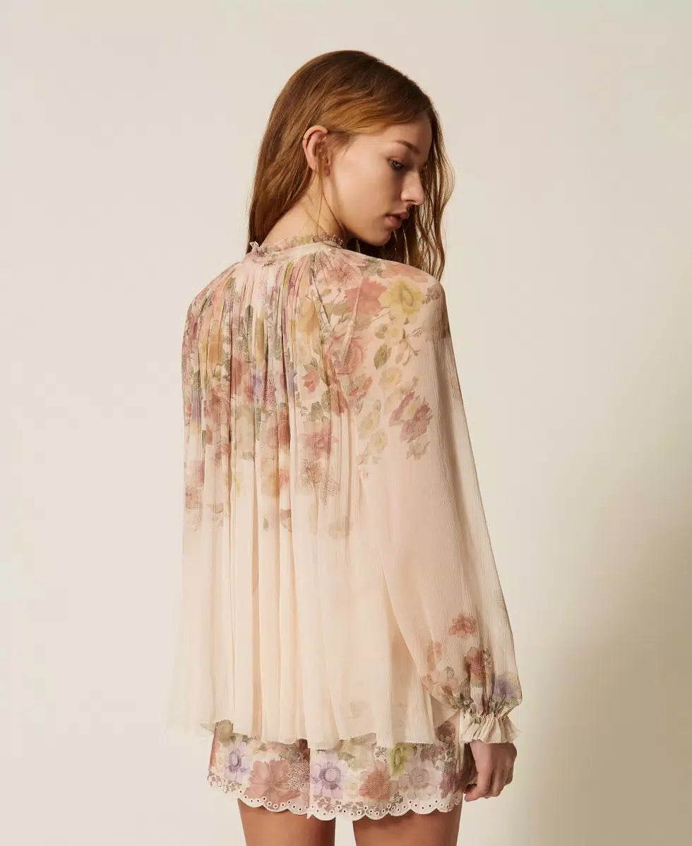 BLUSA FLORES PLISADA