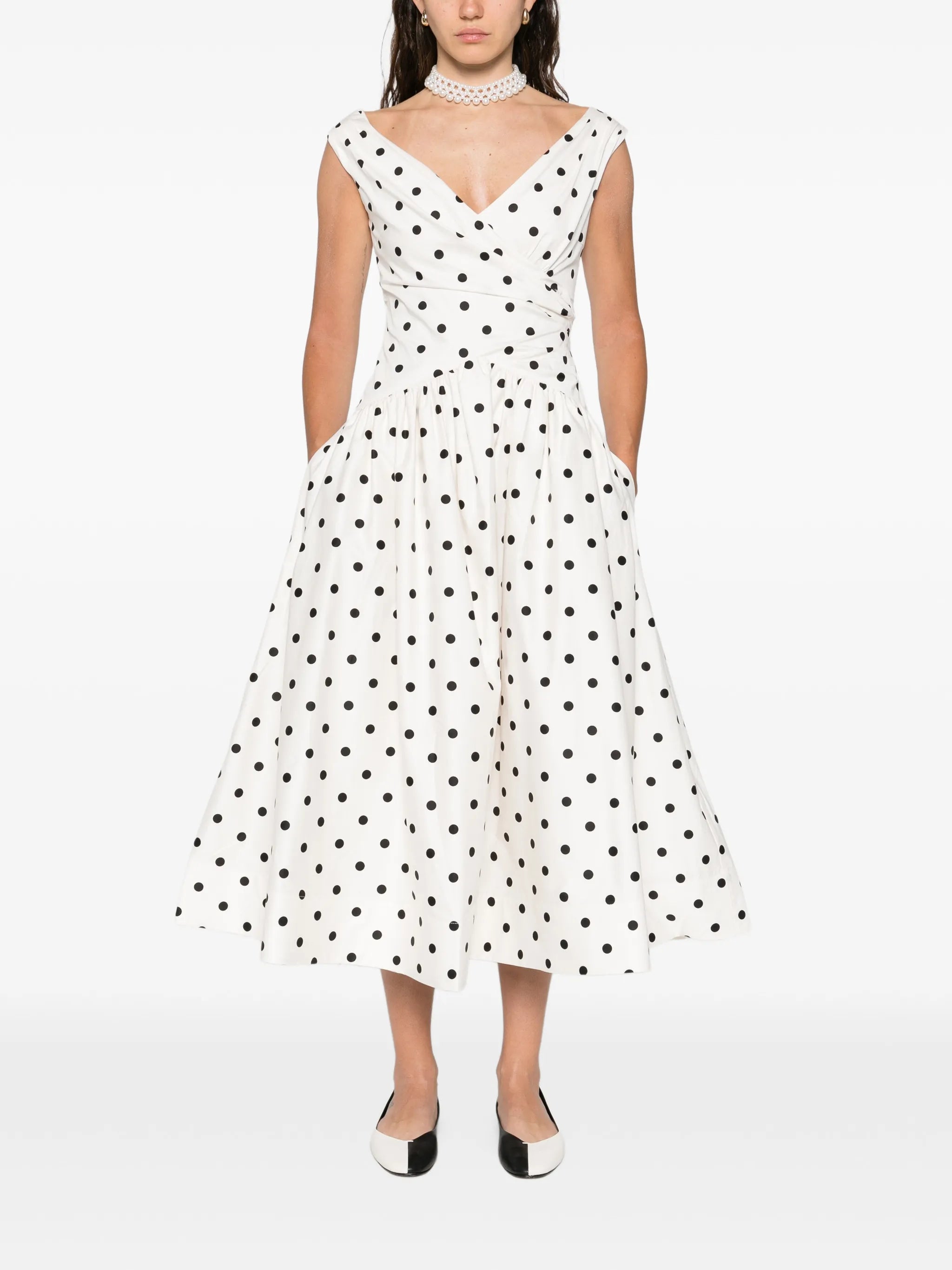 VESTIDO CREAM POLKA