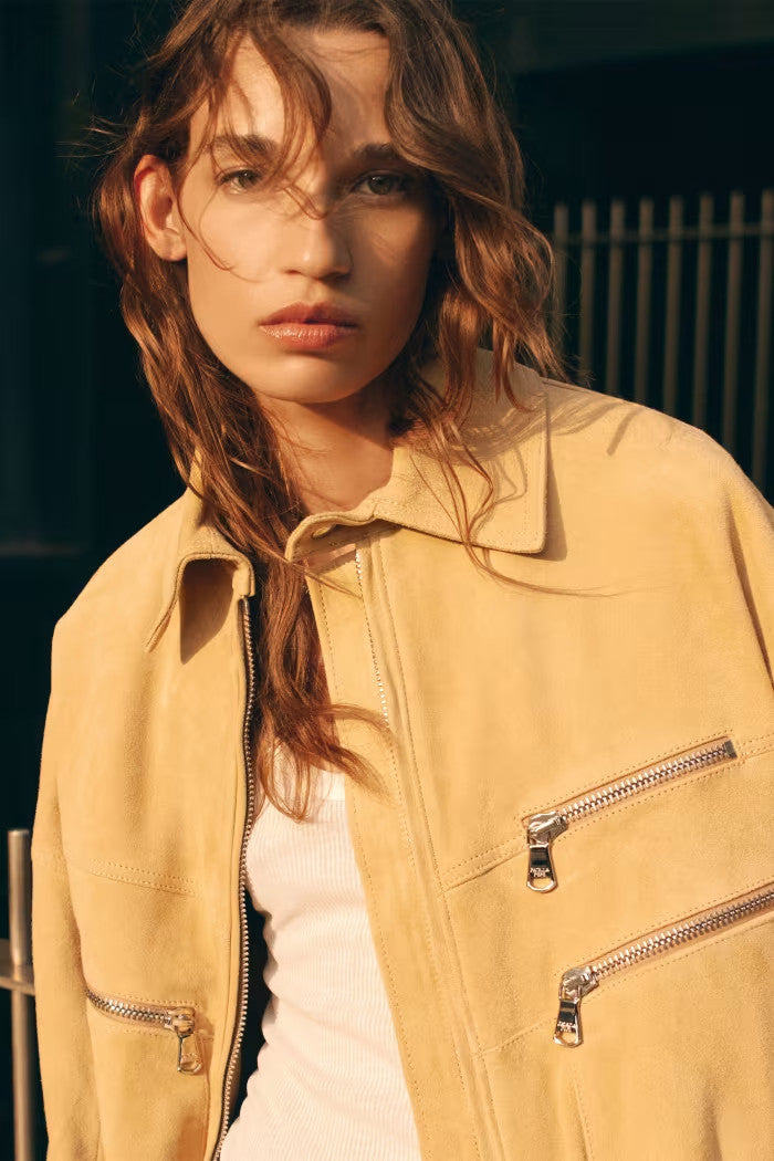 CHAQUETA PIEL CREMALLERAS