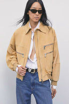 CHAQUETA PIEL CREMALLERAS